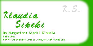 klaudia sipeki business card